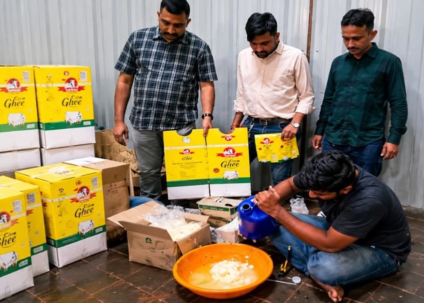સુરતમાંથી ‘સાહસ પ્રીમિયમ’ના નામે નકલી ઘી નું ઉત્પાદન કરતી ફેક્ટરી ઝડપાઈ